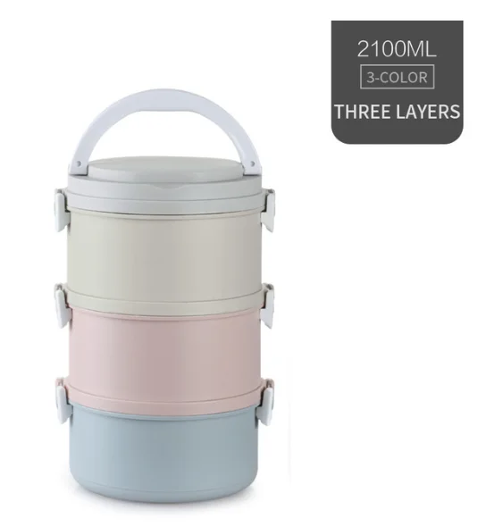 3 Layer Ермакова, японская микроволновая печь, пластиковый Ланч-бокс для детей, бэнто-бокс, портативный, герметичный, бенто, Ланч-бокс, контейнер для еды - Цвет: 3 Layer