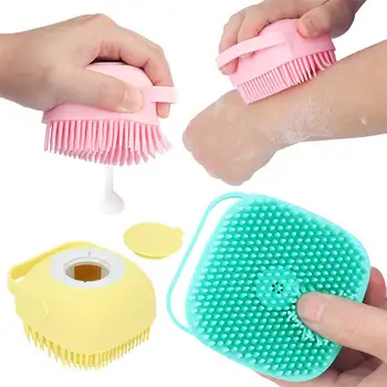 

AA 2 In 1 Baby Bath Scrubber, Soft Silicone Brush Rubber Loofahs Shower Tools with Shampoo Storage Box