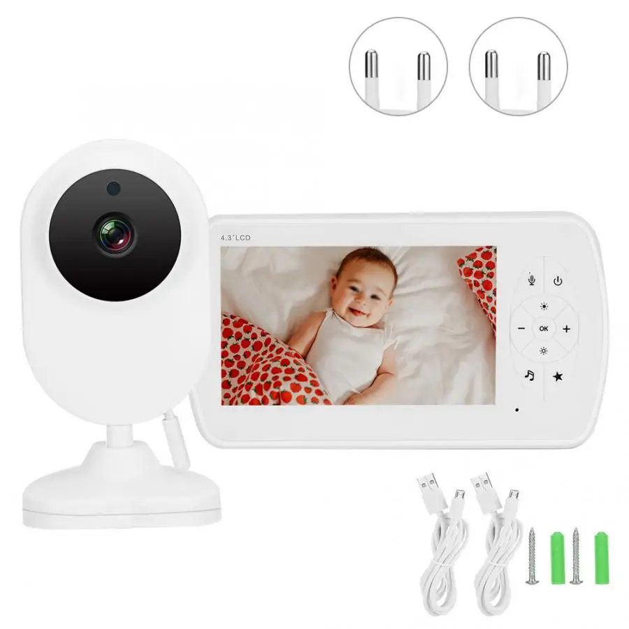 EU plug 2,4 дюйма 110 г радионяня Цифровой ИК Видео Аудио безопасности камеры беспроводной 240-в - Цвет: EU plug