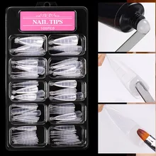 Capa completa esculpida dicas de unha falso dedo polonês extensão dicas molde de construção rápida dicas falsas manicure conjunto de ferramentas