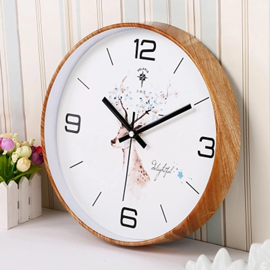 3d креативные настенные часы лося современный дизайн стикер дети бесшумные