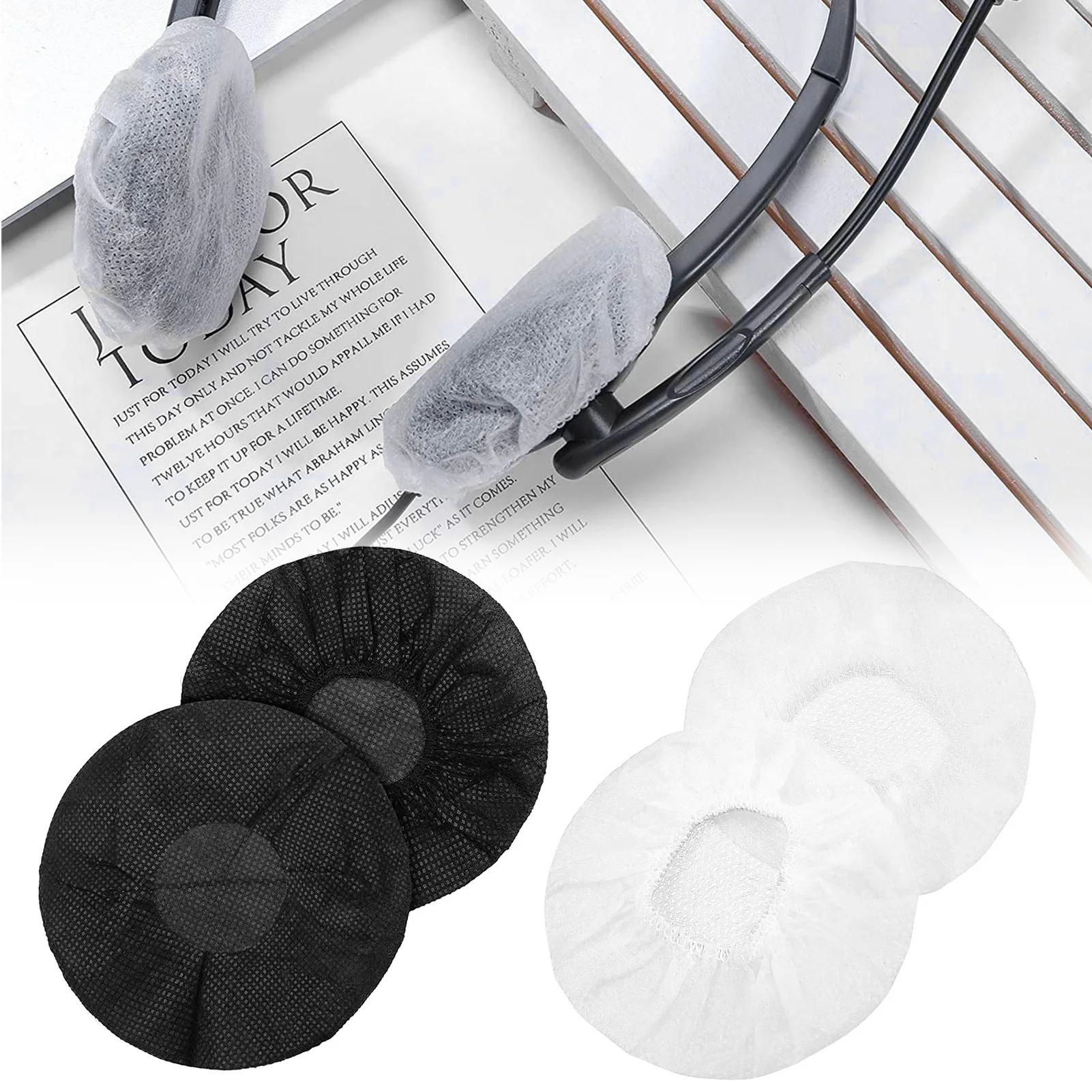 

50 Pairs Disposable Headphone Earpads Covers Hygienic Non-woven Fabric Headset Earmuffs Earcap Ear Pad Cover Universal Dustproof