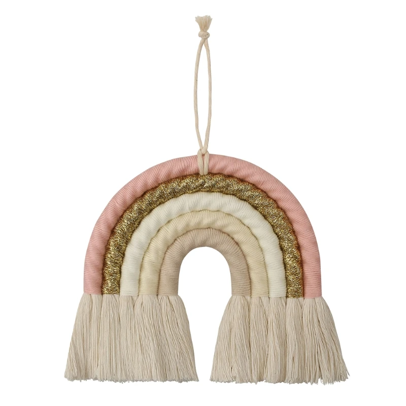 INS Style Room Decoration Handmade Woven Cotton Rope Rainbow Hanging Wall Decor Photo Props | Дом и сад