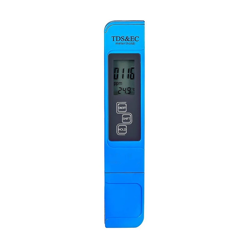 Blue TDS ppm Измеритель проводимости TDS и тестовая ручка температуры для воды аквариум для гидропоники тест er 0-9990ppm 15 - Цвет: Blue