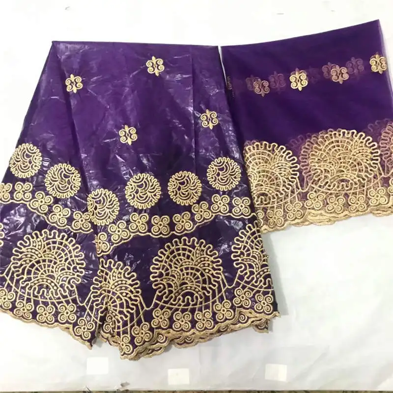 Дизайн африканская кружевная ткань Базен Riche ткань Высокое качество вышитый Базен Riche с тюлем кружевной комплект! WXF1215