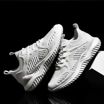 

High Quality Men Running Shoes Black White Sneakers Lovers Mesh Concise Casual Breathable Soft Couple Shoes Lightweight Trainers
