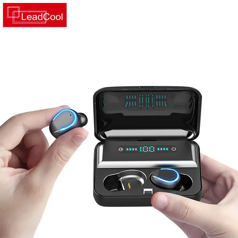 

Leadcool F9-5 TWS Wireless Bluetooth Earphone 5.0 9D Stereo Sport Music Waterproof Touch Earphones LED Display Airbuds Headset