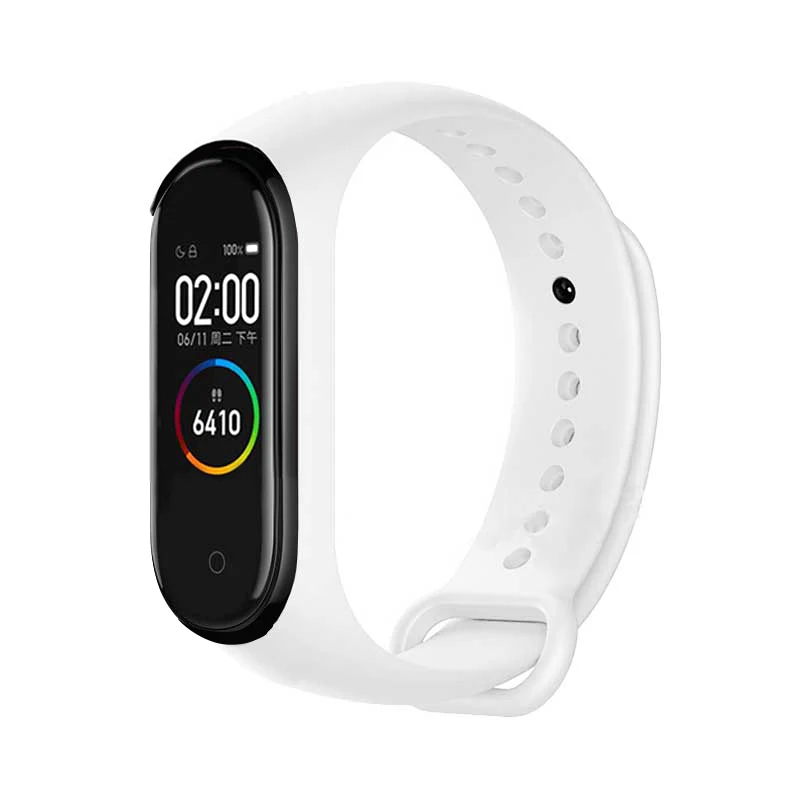 Красочные аксессуары для mi Band 4 Pulseira mi band 4/3 сменный силиконовый ремешок для Xiao mi 4 умный Браслет - Цвет: White