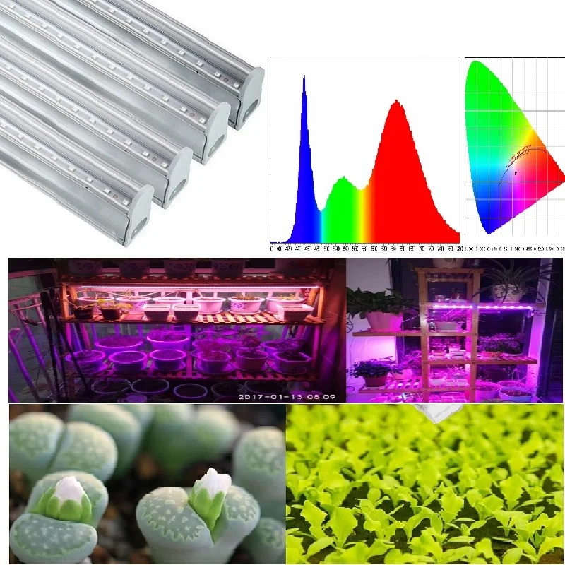 30 см x 45 см 60 см 5 Вт 10 Вт 15 Вт, 20 Вт, 30 Вт, 40 Вт, T5 светодиодный светильник полный спектр Крытый парниковый растут пробки розовый светильник