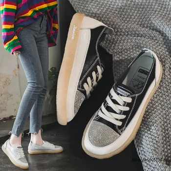 

Canvas Shoes Women 2020 Spring Fashion Shining Platform Sneakers Solid Sewing Women Shoes Sapato Feminino Zapatos Mujer