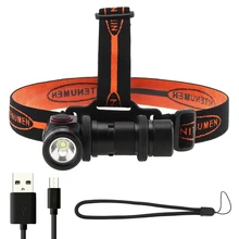 Lampe frontale tactique à Angle droit, Rechargeable par USB, idéale pour le Camping, la chasse ou le cyclisme