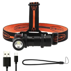 Lampe frontale tactique à Angle droit, Rechargeable par USB, idéale pour le Camping, la chasse ou le cyclisme 