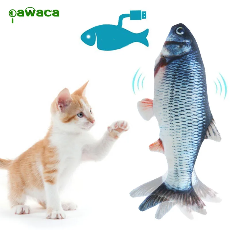 

Funny Cat Pet Electric Plush Toy Fish Simulation Fish Realistic Plush Doll Fish,Cat/Kitty/Kitten Fish Flop Cat Toy Catnip Toys