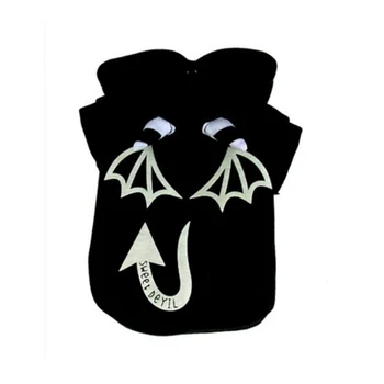 

Fleece Dog Sweater Puppy Sweatshirts Dog Coat Pattern Devil Small Dog Print Clothing Cool Pet Hoodies Jacket Overall