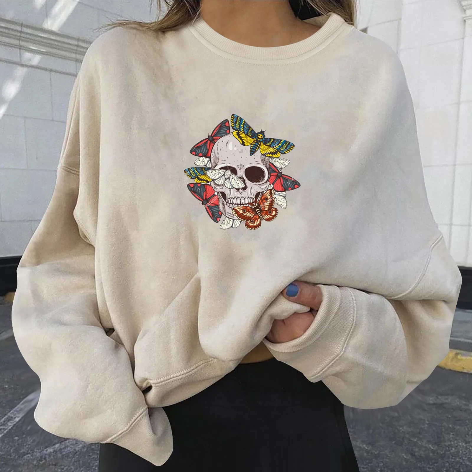 Women's Pullover Round Neck Casual Loose Print Long-sleeved Sweatshirt Oversized Streetwear sport Casual Tops Hot sale 1