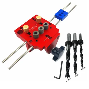 

Woodworking 3 in 1 Doweling Jig Kit With Positioning Clip Drilling Guide Puncher Locator Joinery System Kit Carpentry DIY Tools