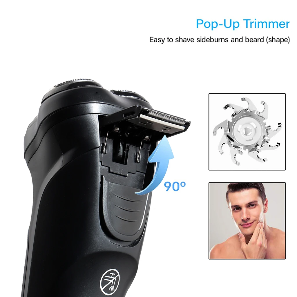 Electric Shaver Men  Razor 3 Blades Portable Beard Trimmer Cutting Machine For Shaving Type-C USB Rechargeable 3