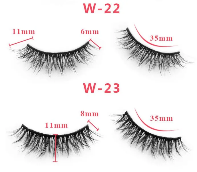 5pairs 3D Mink Eyelashes Natural False Eyelashes Children's stage Dramatic Volume Fake Eyelashes Makeup Eyelashes - Цвет: w-23