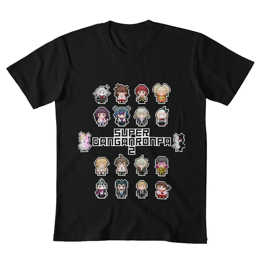 Супер ретро безысходность 2 футболка danganronpa dangan ronpa pixel art chibi nagito komaeda mikan tsumiki hajime hinata chiaki