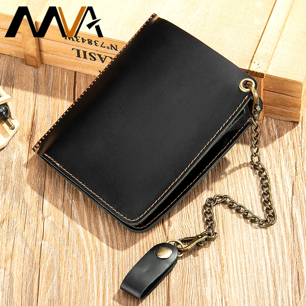 MVA billetera magnética cuero para hombre, billetera de cuero de lujo, monederos personalizados, tarjetero de alta calidad, 7397| | - AliExpress