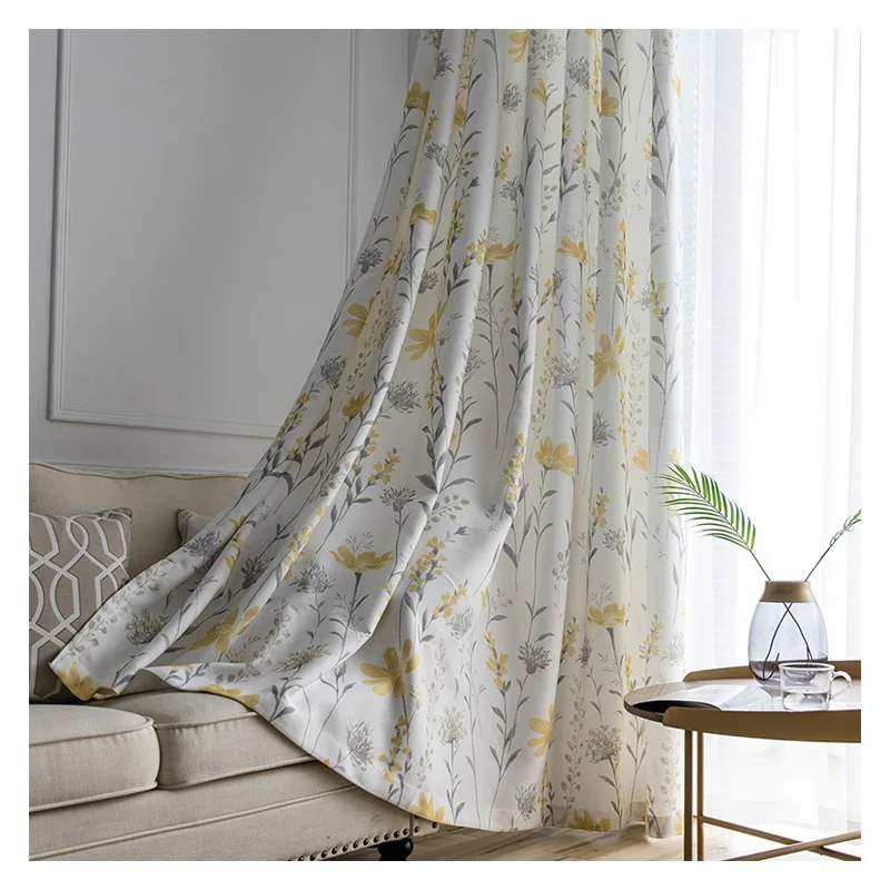 

Floral Curtain Fresh Pastoral Thick Thick Smooth Delicate Cotton Linen Window Cloth Beautiful Colorful Modern