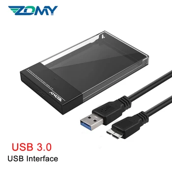 

Zomy Black Portable SSD Case 2.5'' SATA USB 3.1/3.0 Transparent External Hard Disk Enclosure for HDD Shell Solid State Drive Box