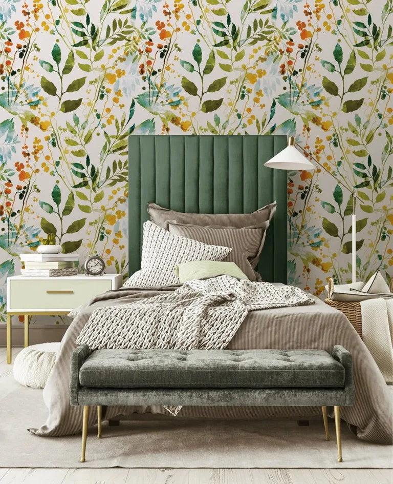 boho desenhado à mão com ervas de