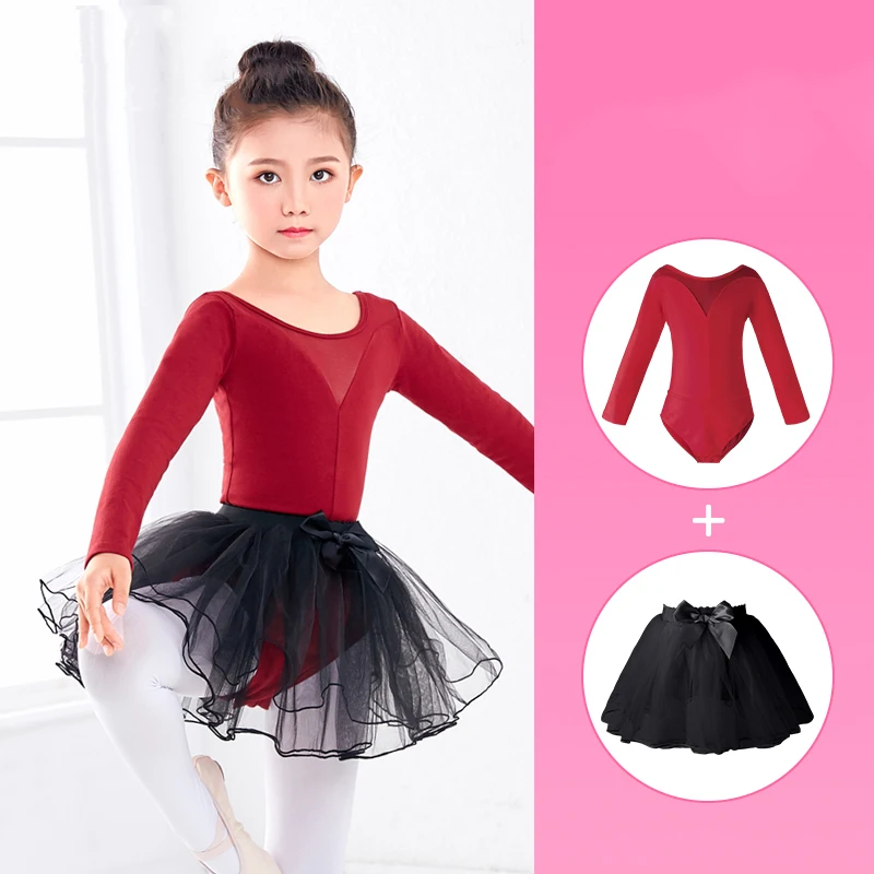 

Tutu Ballet Gymnastics Leotard 2 Pieces Suits Girls Skirted Splice Leotard Dance Suit for Ballet