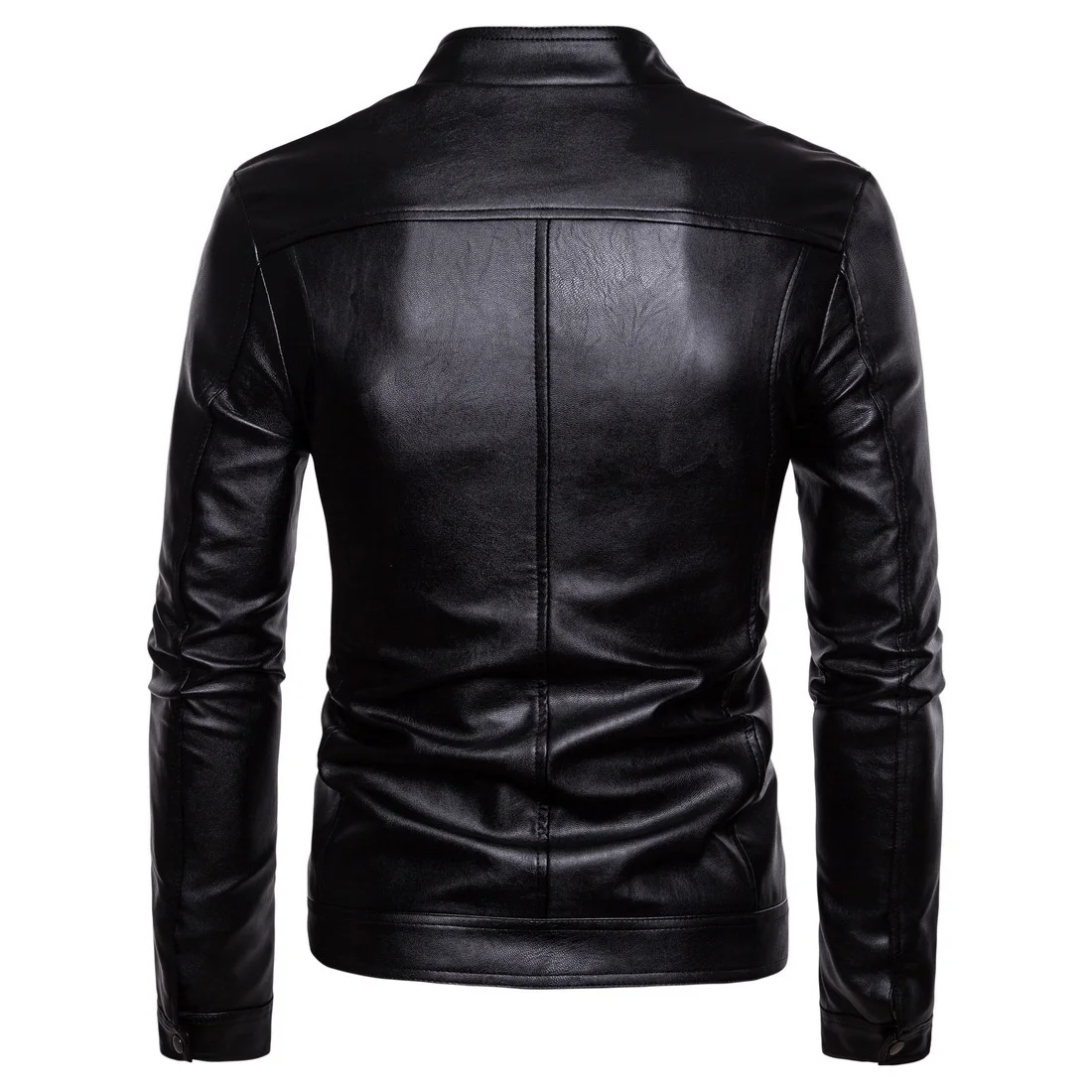 men's genuine leather coats & jackets PFHQ Men's Washed PU Leather Jacket Stand-up Neck Solid Biker Tops Spring Autumn Fashion New Man Handsome Tide Loose Coat slim fit leather jacket