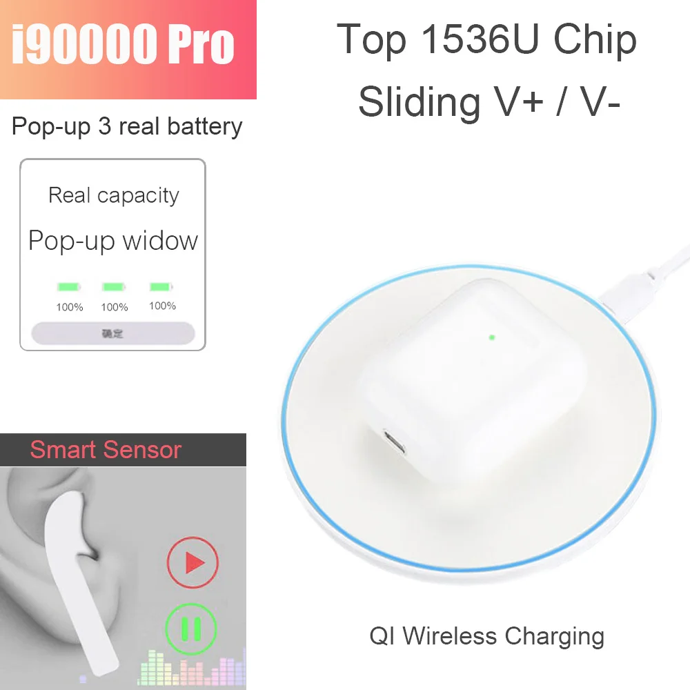 

i90000Pro TWS Wireless Earphone Sensor Pop up Tap Control Wireless Charging PK i30 i800 i1000 i2000 i9000 i10000 i30000TWS ios13