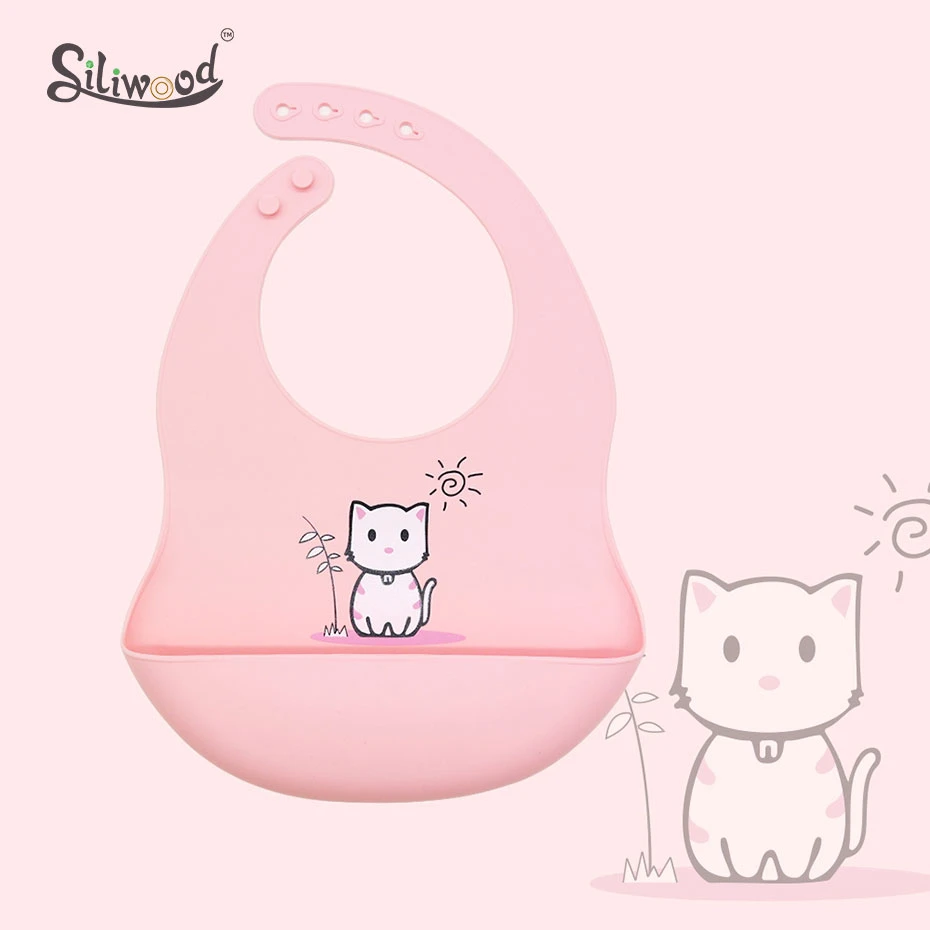 

Baby Bibs Waterproof Silicone Feeding Baby Saliva Towel Newborn Cartoon Aprons Baby Bib Adjustable Picture Soft and comfortable