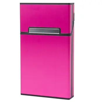 

New Ultra Thin Fashion Pipes Creative Personality Cigaret Case Slim Metal Cigarette Box Gift Box Women Cigarette Holder(pink)