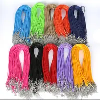 10 pièces 1.5/2mm coton ciré cordon réglable tressé corde chaîne de collier avec fermoir à homard bijoux à bricoler soi-même faisant à la main 6