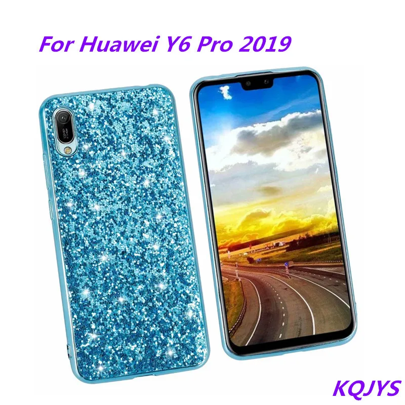 Купить KQJYS Luxury Crystal Flash Powder Case for Huawei Y6 Pro 2019 Cover Bling Glitter  Мобильные телефоны и аксессуары | Phone Case  Covers (4000602007192)