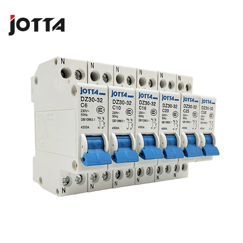 JOTTA ДПН 1P+ N Мини автоматический выключатель MCB 10A 16A 20A 25A 32A