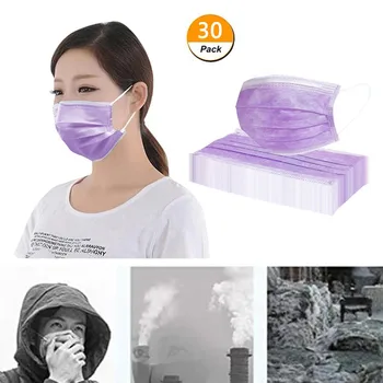 

In stock!Fast Delivery!30PC Disposable Face Mask Non Woven 3 Layers Air Purifying Anti-Dust Face Masks Ear loop Mouth Mask