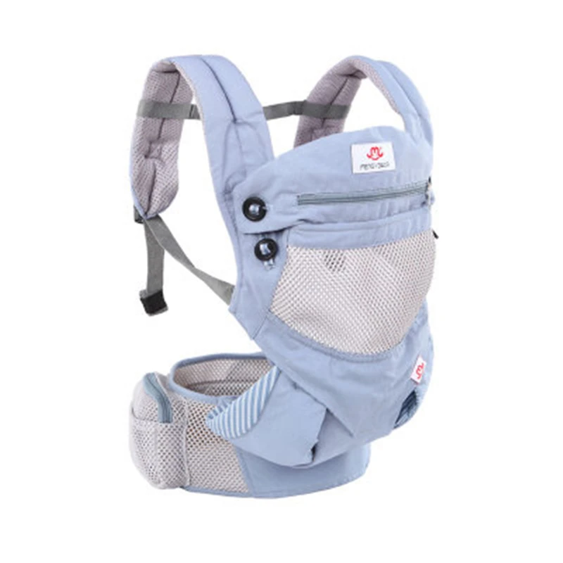 Эргономичный 360 Рюкзаки-кенгуру рюкзаки 3-36 месяцев Портативный Детский костюм на лямках, Обёрточная бумага детский хлопковый комплект одежды для новорожденных; младенческий комплект для ношения на поясе для мамы и папы - Цвет: T blue