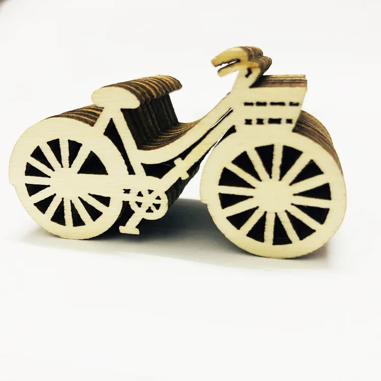 

10pcs Wooden Bicycle Patch Baubles Tags Christmas Trees Decorations Ornaments Christmas DIY Craft Toys Gifs for Children