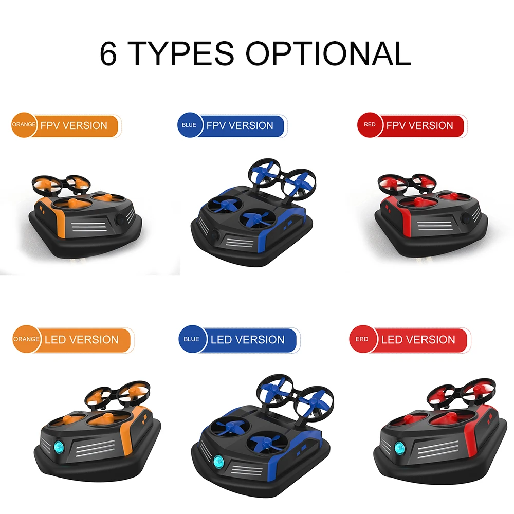 Набор Модернизированный S200 600TVL FPV Дрон лодка автомобиль 3-в-1 моря-земля-воздух режим на воздушной подушке мини-Дрон Квадрокоптер с дистанционным управлением игрушки для детей, 3 цвета