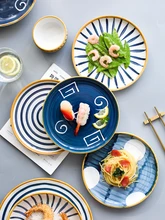 8 inch Japanese Ceramic Tableware Plate Dish Home Creative Fruit Western Food Steak Pasta Plate Breakfast Flat Plate Porcelain bone china white plate korean pure breakfast european designer dessert tableware western steak home decoration