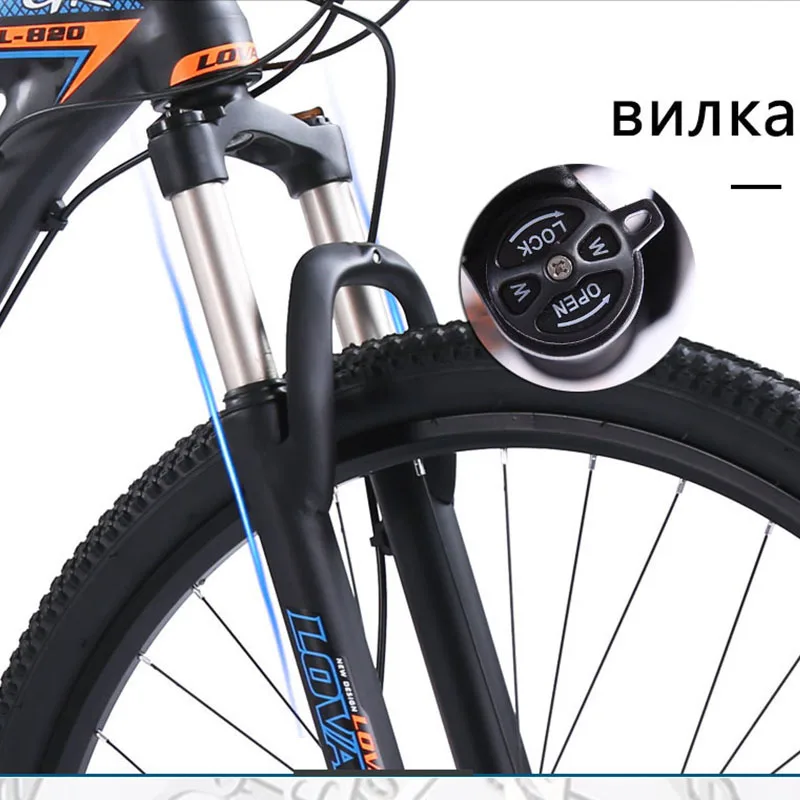 wolf's fang bicycle Mountain Bike 27speed 29Inch road bikes mtb New bmx Aluminum alloy Fat Front And Rear Mechanical Disc Brake