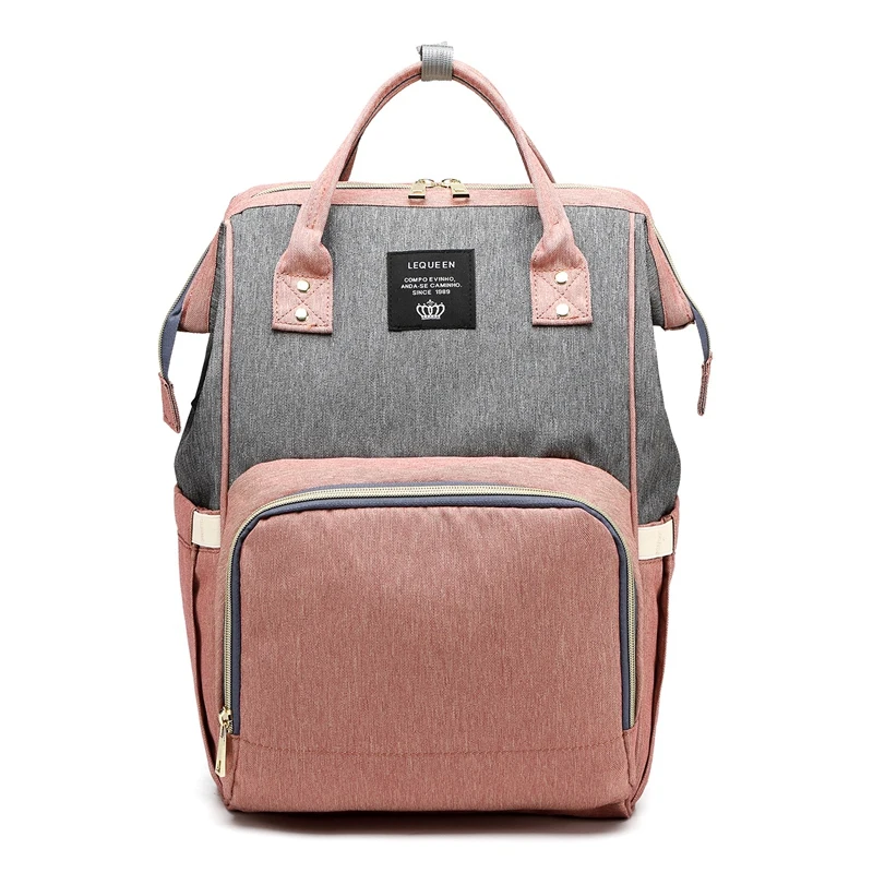 Lequeen Fashion Mummy Maternity USB Nappy Bag Brand Large Capacity Baby Bag Travel Backpack Designer Nursing Bag for Baby Care