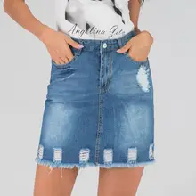 Простая Сексуальная джинсовая женская юбка с кисточками, высокая талия, облегающая мини-юбка, женские повседневные уличные джинсы, летние юбки