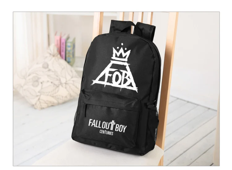 Anime Fall Out Boy Backpack Middle High School Students Bookbag Schoolbag (1)