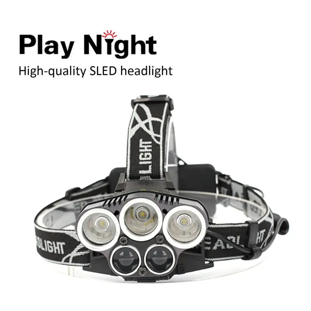 New High Quality Usb Charging Aluminum Headlights 5 Led Headlights Glare Long-range T6 Headlights Long-range Headlights