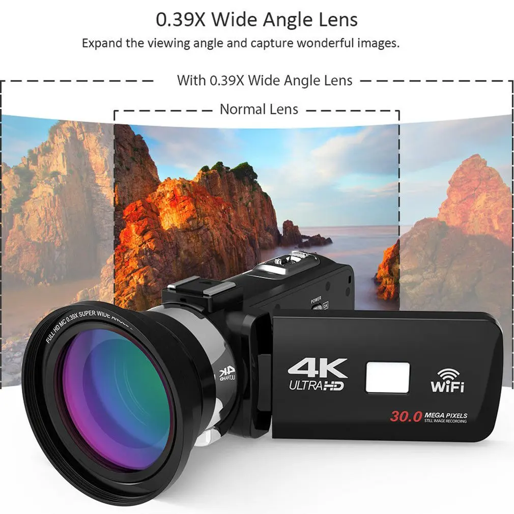 HDV4K HD Цифровая камера ночного видения 30MP DV c Wi-Fi сенсорный экран Инфракрасный заполняющий свет видеокамера рекордер