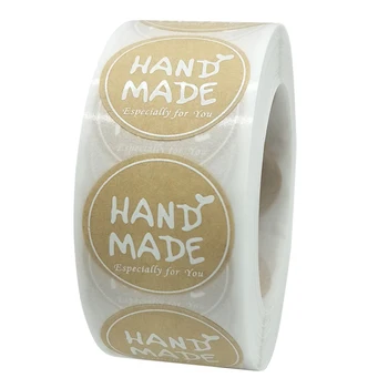 

500pcs Kraft Handmade Stickers Seal Labels for Thank You Cards, Baking, Party, Wedding ,Business Packaging 1 inch Stationery