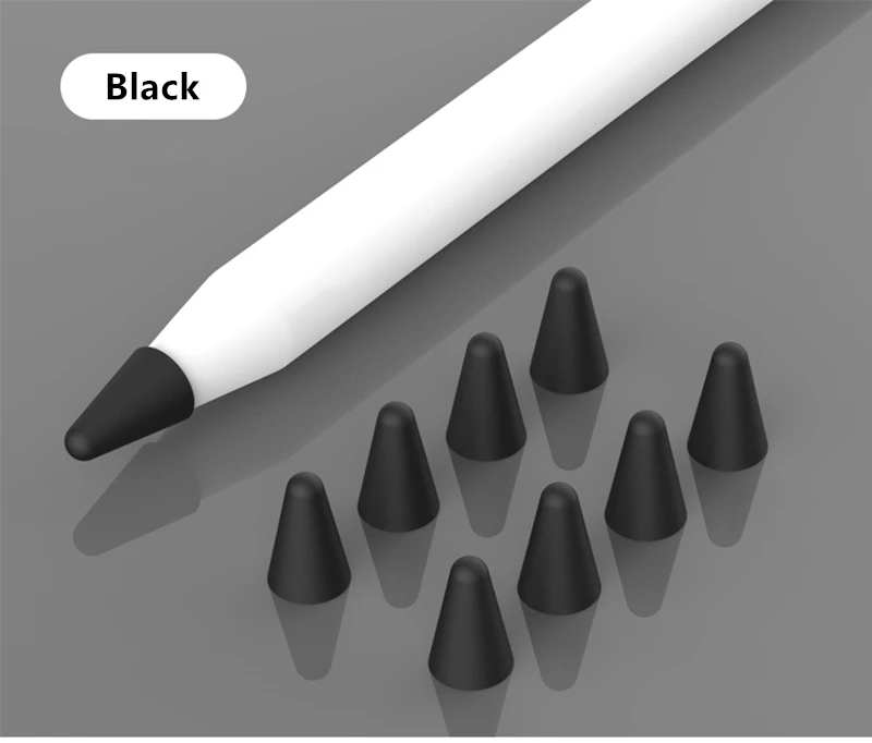 8 шт. чехол для Apple Pencil 1 2 Tablet stylus Touch Pen мягкий силиконовый защитный чехол для Apple Pencil чехол Touch Cover - Цвета: Black