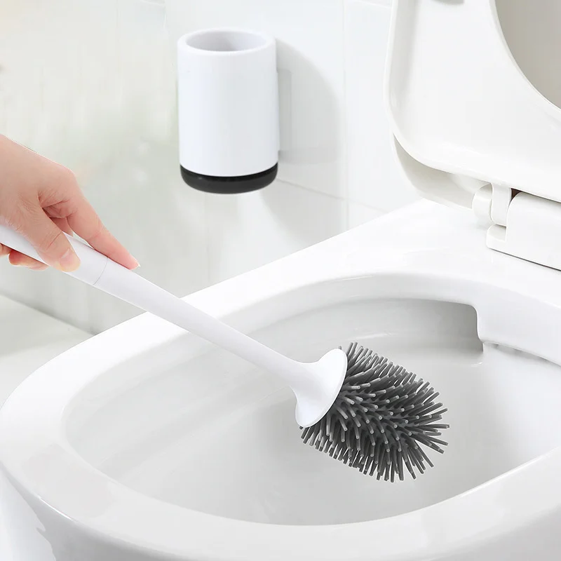 Baffect TPR Toilet Brush Head Holder Rubber Toilet Brush Holders Set