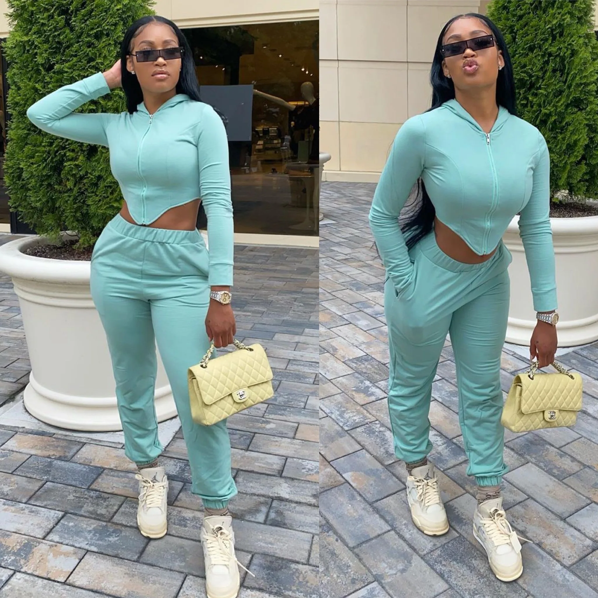 

New Fall Two Piece Set Women Hoodies Set Sport Casual Tracksuit Winter Clothes for Women Hooded Sweatshirt And Sweatpants Set